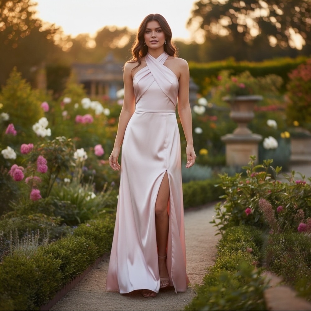 Elegant Pink Plus Size Prom Brides Maid Wedding Formal 3X - Picture 2 of 11